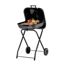 Tower XL Portable Grill with Collapsible Legs & Wheels, Porcelain Enamel Coated Firebowl, Black T978571