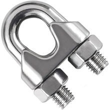 (3mm, Pack of: 4) DIYUK Wire Rope Clamp for Wire Rope Cable U Bolt Saddle Clips DIN 741 Galvanised Steel Clip Fastener