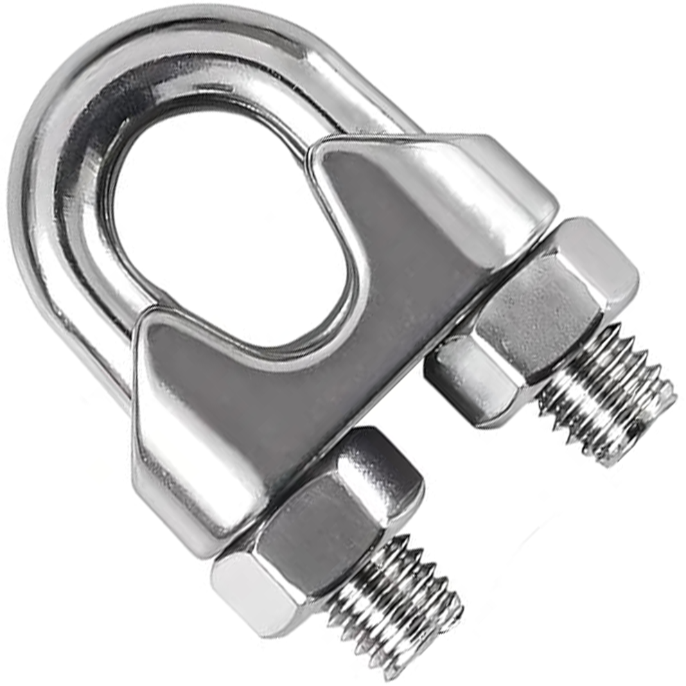 (3mm, Pack of: 4) DIYUK Wire Rope Clamp for Wire Rope Cable U Bolt Saddle Clips DIN 741 Galvanised Steel Clip Fastener