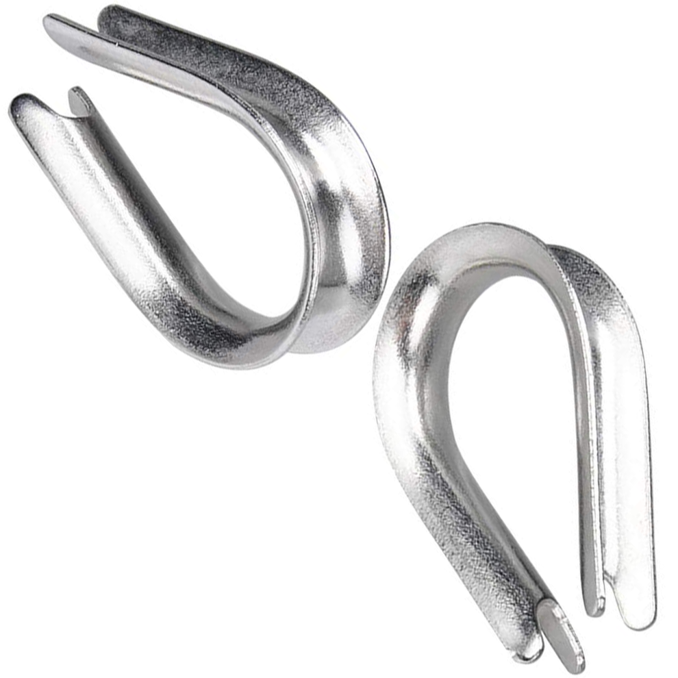 (3mm, Pack of: 10) DIYUK Wire Rope Cable Thimble Wire Eye DIN 6899 B Galvanised Steel Rigging for Wire Rope, Stainless Steel Rope