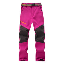 (M, Rose Red) Outdoor Children's Charge Pants For Boys And Girls Sports Anti-Pants Wind Waterproof Warm Middle And Large Children's Ski Pants Mountaineering Pants