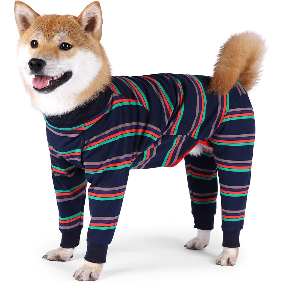 (3XL) Dog Surgery Recovery Suit Onesie With Legs Long Sleeves Breathable Post Surgery Pyjamas Anti Lick Abdominal Wound Dog Cone Alternative For Pet Dogs