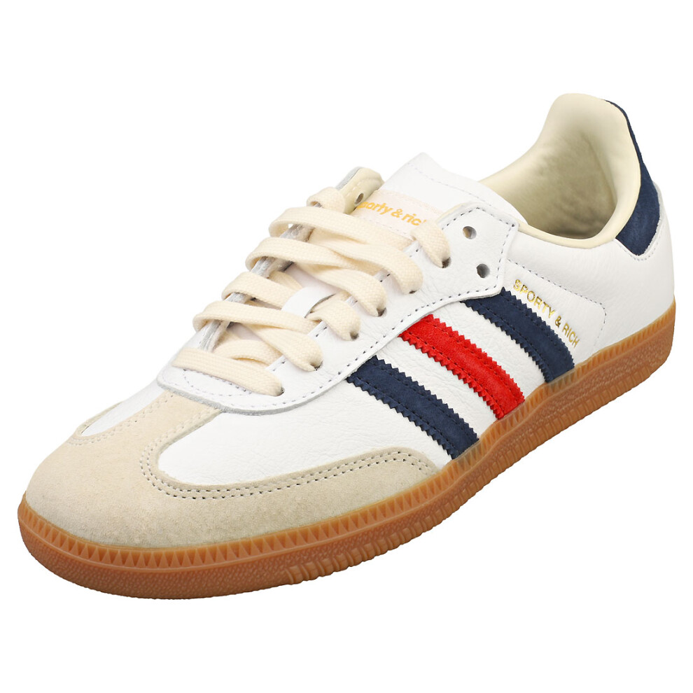 (6.5) adidas Samba Og Sportyrich Mens Fashion Trainers in White Navy Red