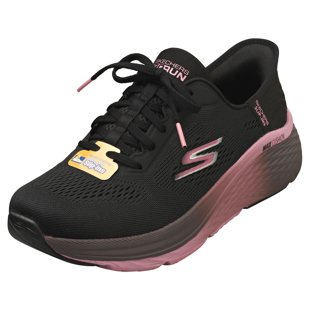 (5) Skechers Slip-ins Max Cushioning Elite Womens Fashion Trainers in Black Mauve