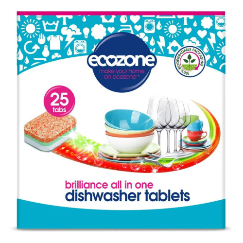 Ecozone Brilliance All in One Dishwasher Tablets 25 Tablets