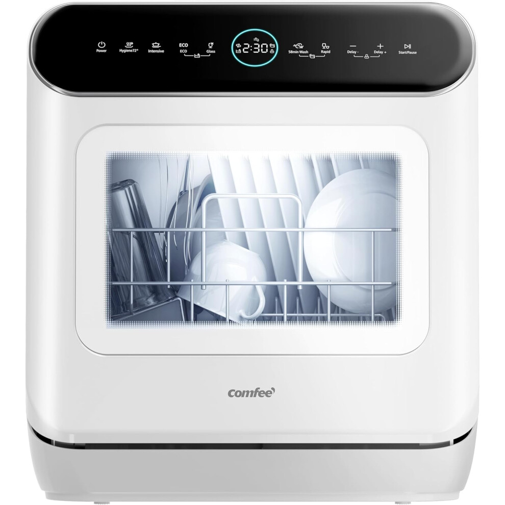 COMFEE' Mini Plus Dishwasher CDWMT305W-UK Top Countertop Dishwasher