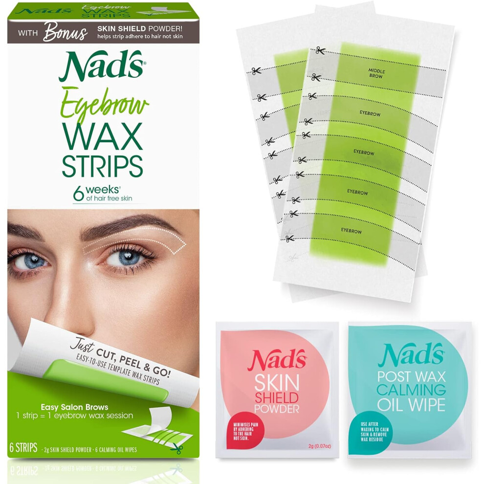 Nad's Eyebrow Wax Strips - Facial Hair Removal for Women - Brow Wax Kit, Eyebrow Shapers