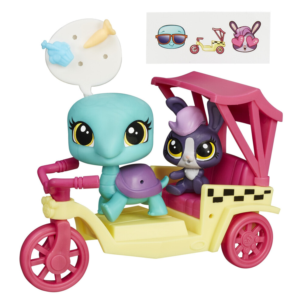 Littlest Pet Shop City Rides Turtle and Bunny Rickshaw