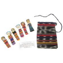 Poupées de soucis six grandes avec pochette