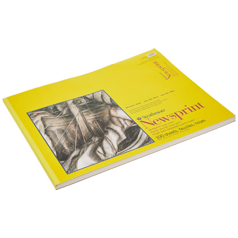 Strathmore 300 Series Newsprint Paper Pad, Tape Bound, 18x24 inches, 60 Sheets (32lb/52g) - Art Paper for Adults and Students - Practice Sketching wi