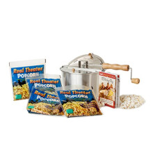 Originele Whirley Pop Popcornmaker - 6 Quart Kookplaat Popcornpopper Met Vier Popcornkits, Aluminium Pot