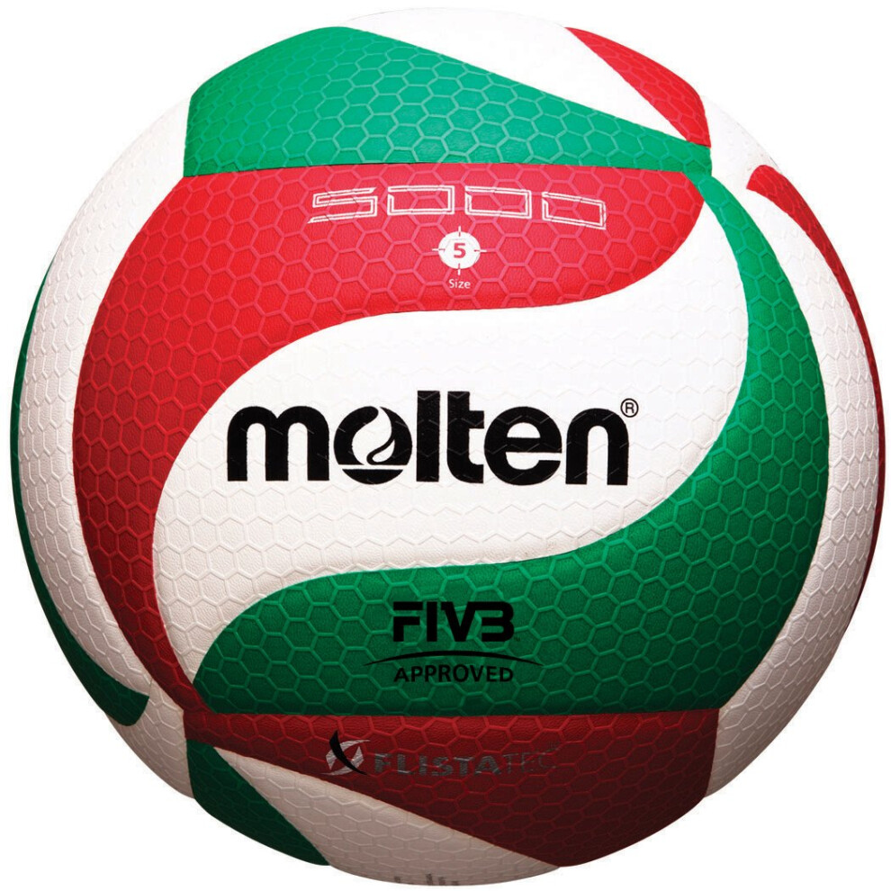 Molten V5M5000 Men's NCAA Flistatech Volleyball (Red/Green/White, Official)