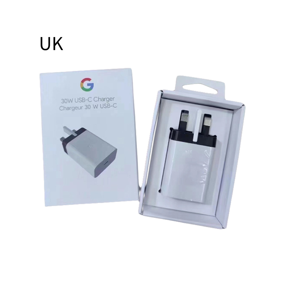 (UK 30W) 30w Google Pd Fast Charger Usbc Fits Pixel 8 7 6 5 Uk Eu Plug Security Fast