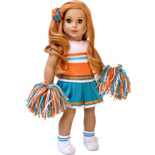 - Cheerleader - 6-osainen cheerleader-asu - Pusero, hame, panta, tupsut, sukat ja keng t - Vaatteet sopivat 45 cm:n nukelle (nukke ei sis lly hin