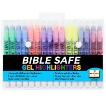 U.S. Office Supply Bijbel Veilige Gel Markers, 16 Stuks - 2 Sets van 8 Neon Fluorescerende Kleuren