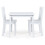 Humble crew, White Kids Wood Square Table and 2 chairs Set 4