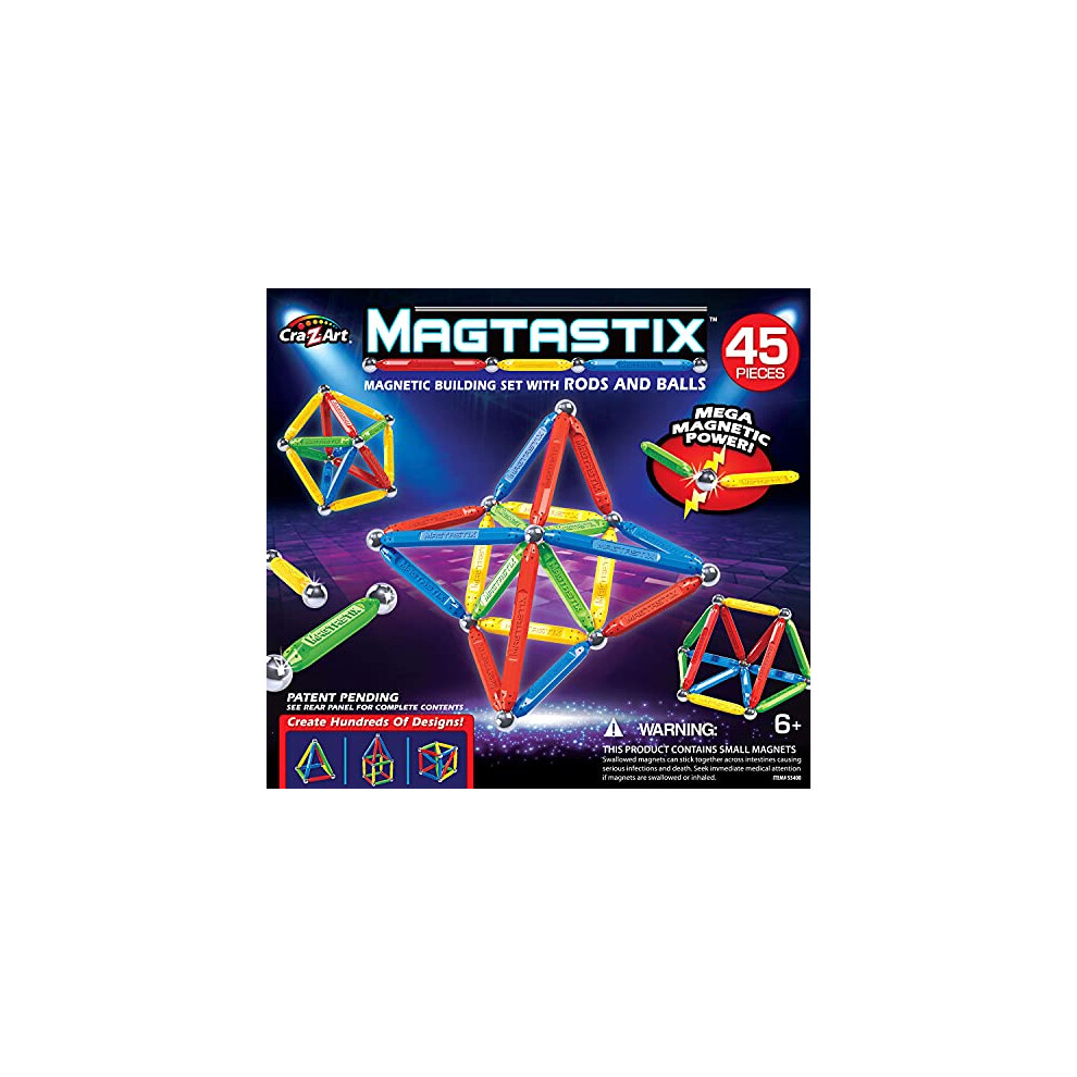 Cra-Z-Art Magtastix Balls & Rods Building Kit (45 Piece) (Package may vary)