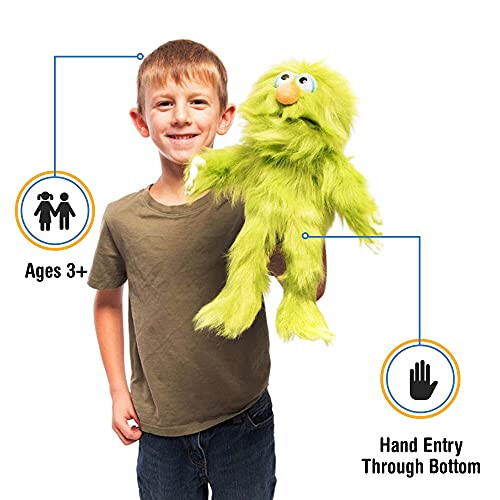 14" Green Monster, Hand Puppet 1