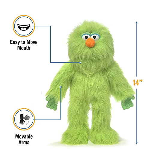14" Green Monster, Hand Puppet 2