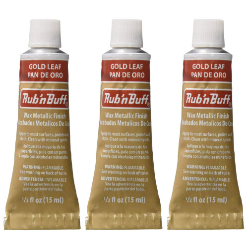 Rub 'n Buff The Original Wax Metallic Finish Bladgoud [Pack van 3]