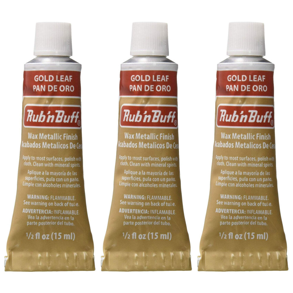 Rub 'n Buff The Original Wax Metallic Finish Gold Leaf [Pack of 3 ]