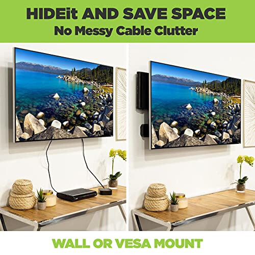 HIDEit Mounts Uni-S VESA - Support Mural Ajustable en Acier Noir - Support Box Câble, Lecteur DVD, Appareil Streaming 1