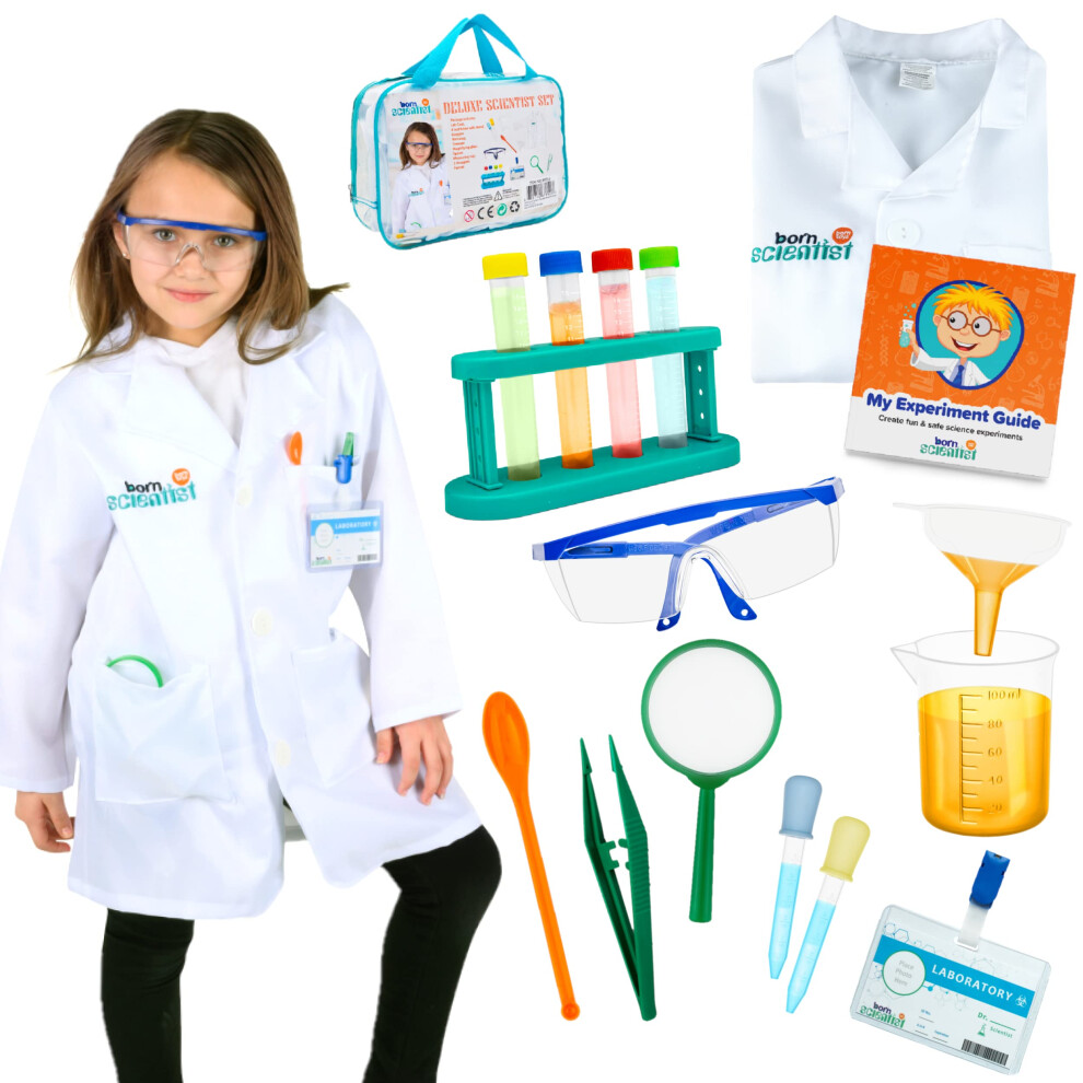 Born Toys Science Kits for Kids w/ Kids Lab Coat for Ages 5-8, Includes Science Experiments for Kids, Science Toys, Kids Science Goggles, Kids Scienc