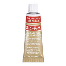 AMAcO Rub n Buff Wax Metallic Finish - Rub n Buff grecian gold 15ml Tube - Versatile gilding Wax for Finishing Furniture Antiquing and Restoratio