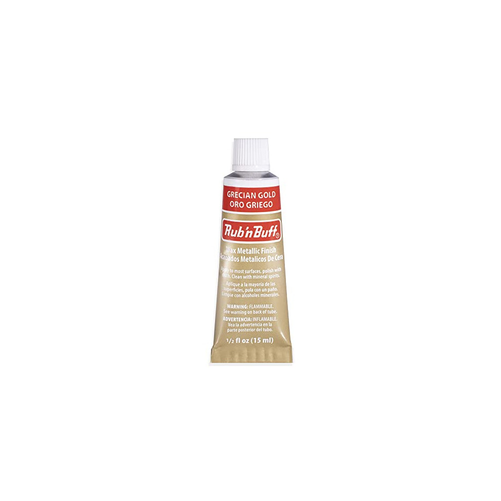 AMAcO Rub n Buff Wax Metallic Finish - Rub n Buff grecian gold 15ml Tube - Versatile gilding Wax for Finishing Furniture Antiquing and Restoration -