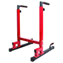 BalanceFrom Estación de Dips Multi-Funcional con Diseño Mejorado, Capacidad de 500 Libras, Rojo