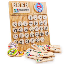 Panda Brothers Wooden Perpetual Calendar - Montessori Leget?j til b?rn,