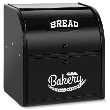Pitmoly Edelstahl Brotbox, 2-lagige Rolltop-Brotbox, große Aufbewahrungsbox für die Küche