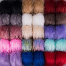SIQUK 30 Pieces Faux Fur Pom Pom Faux Fox Fur Pom Pom Fluffy Pom Pom with Elastic Loop for Hats Scarves gloves Bags Accessories (15 colors, 2 Pcs Per