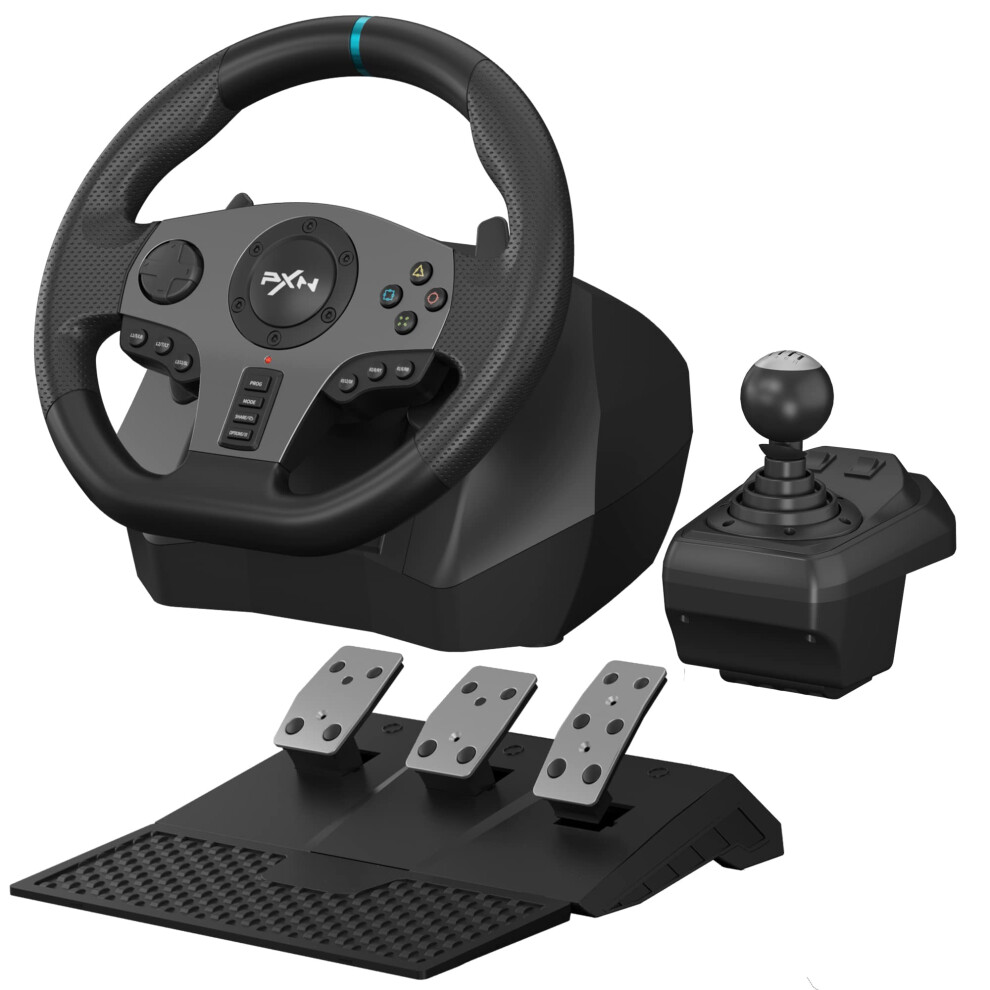 Pxn V9 Gaming Racing Wheel With Pedals And Shifter, Steering Wheel For Pc, Xbox One, Xbox Series X/S, Ps4, Ps3 And Nintendo Switch 779139578192
