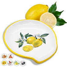 Decor de cuisine au citron et accessoires - Spon au citron Repose avec coffre-cadeaux 5 Ceramique grande cuillere repos pour poele superieur Uste