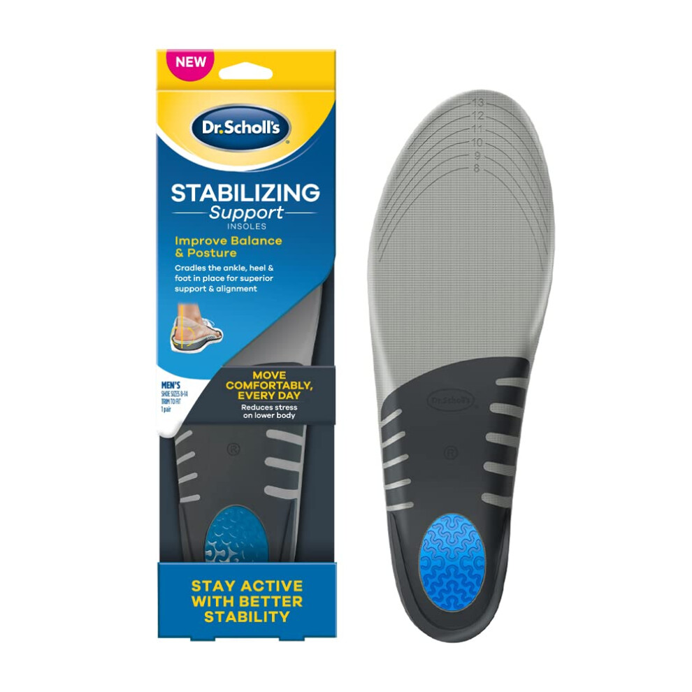 Dr. Scholl's Stabilizing Support Insole Improves Posture, Alignment & Balance. Added Arch Support for Flat Feet & Overpronation (Men's 8-14), Trim to