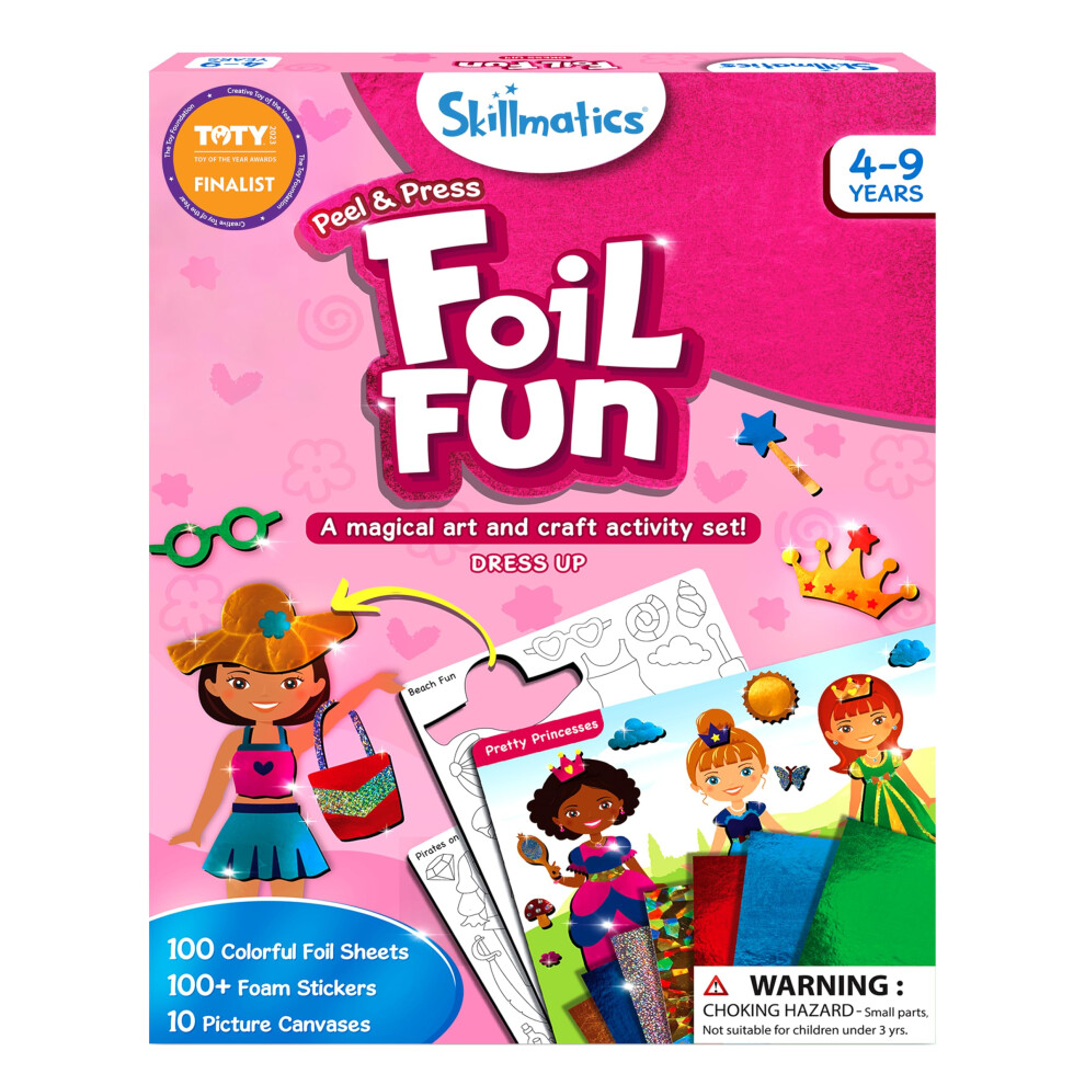 Skillmatics Art & craft Activity - Foil Fun Dress Up, No Mess Art for Kids, craft Kits & Supplies, DIY creative Activity, gifts for girls & Boys Ages