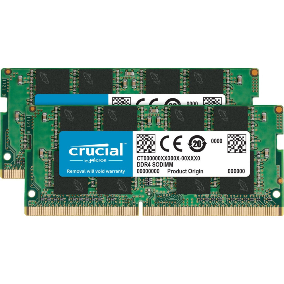 Crucial 16GB Kit (8GBx2) DDR4 2666 MT/s (PC4-21300) SR x8 SODIMM 260-Pin Memory - CT2K8G4SFS8266