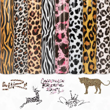Vinilo termotransferible de leopardo Tintnut - Paquete de 8 l   minas HTV - Vinilo termotransferible de 30 x 25 cm con estampado de animales, color