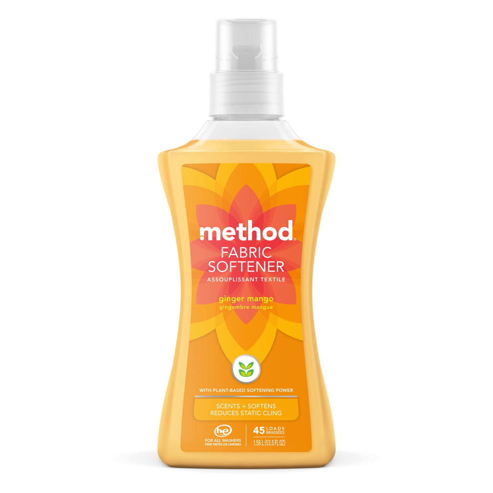 Method Fabric Softener; Ginger Mango; 53.5 Ounces; 45 Loads; 1 pack; Packaging May Vary