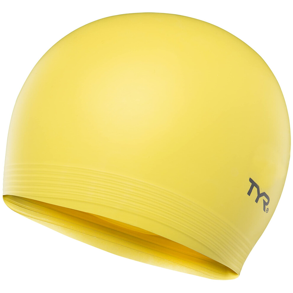 TYR Latex Swim Cap, Yellow