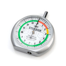 Steelman Dial-Type Color-Coded Tread Depth Gauge Identifies Tire Wear Durable Powder-Coated Zinc Alloy Casing for Professional or Home Auto Mechanic