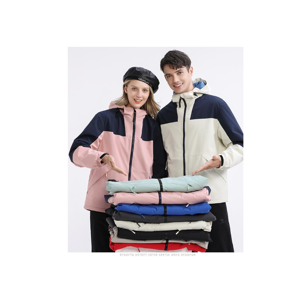 (40, Ux 16) Plus velvet thickening one outdoor waterproof jacket set printing tool-image-OPC-PFDRM26-NEW