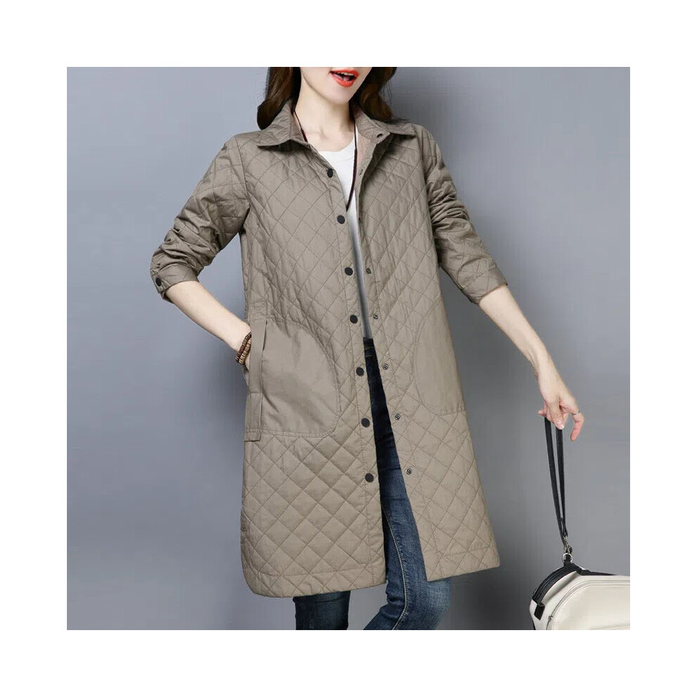 (5xL 75-80kg, Khaki) Botvotee Button Down Parkas for Women Fall Winter 2024 New Oversized L-image-OPC-PFDRT7X-NEW