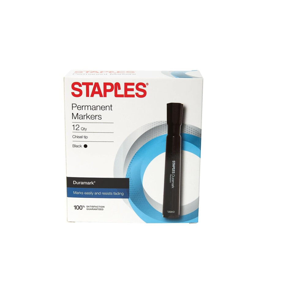 Staples 167056 Duramark Permanent Markers Broad Point Black 12/Pack (10403-Cc)