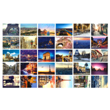Reisansichtkaarten Set van 30 Ansichtkaarten met afbeeldingen van beroemde reislocaties over de hele wereld Diverse ansichtkaarten in bulk 4 x 6 - Par