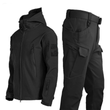 (M, Tx7 Suit black) Winter Autumn Tactical Jacket Suit Men Army SoftShell Tactical Waterp