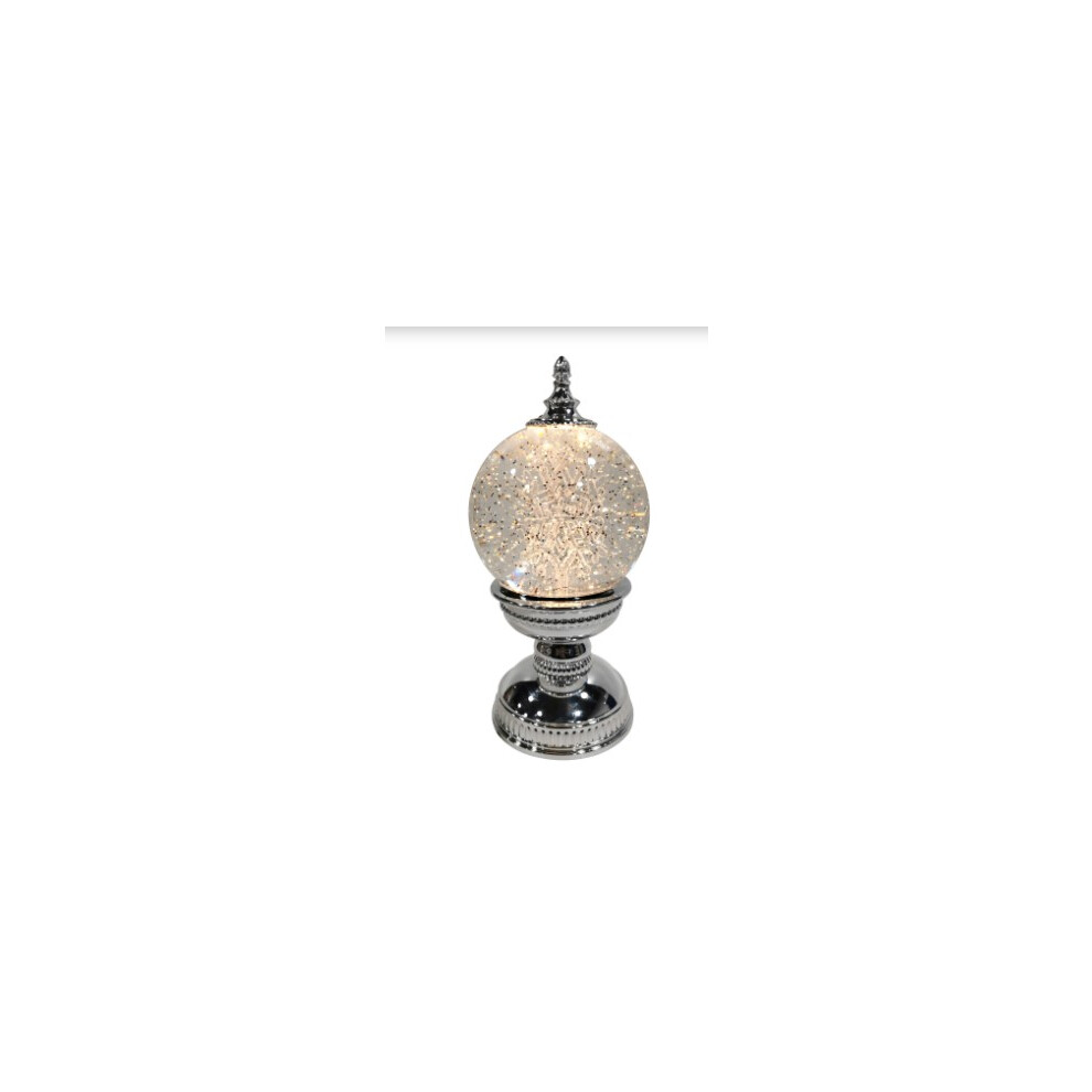 Ra-Homestore Snowflake Led Globe For Celebrating Or Gifting In Xmas Silver