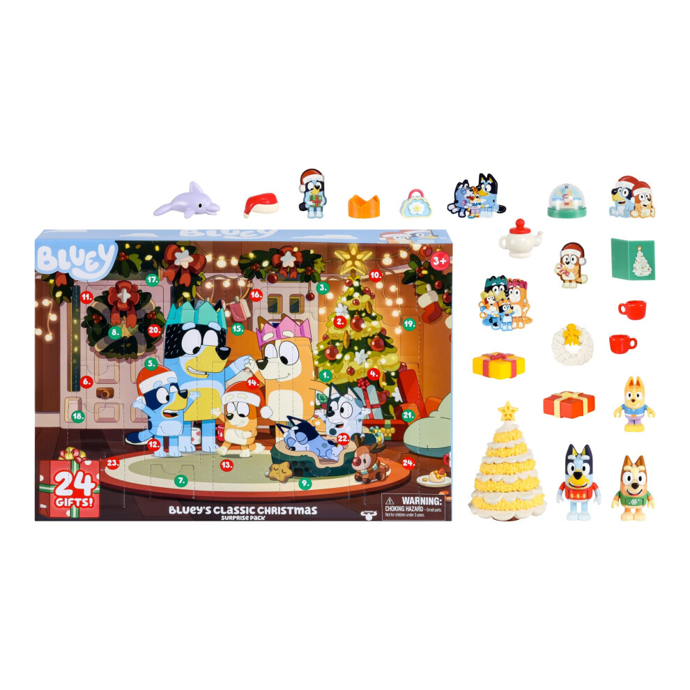 Bluey's Exclusive Advent Calendar Pack. Open the Packaging To Find A Bluey Surprise Each Day For 24 days Including Exclusive Figures! | Amazon Exclus