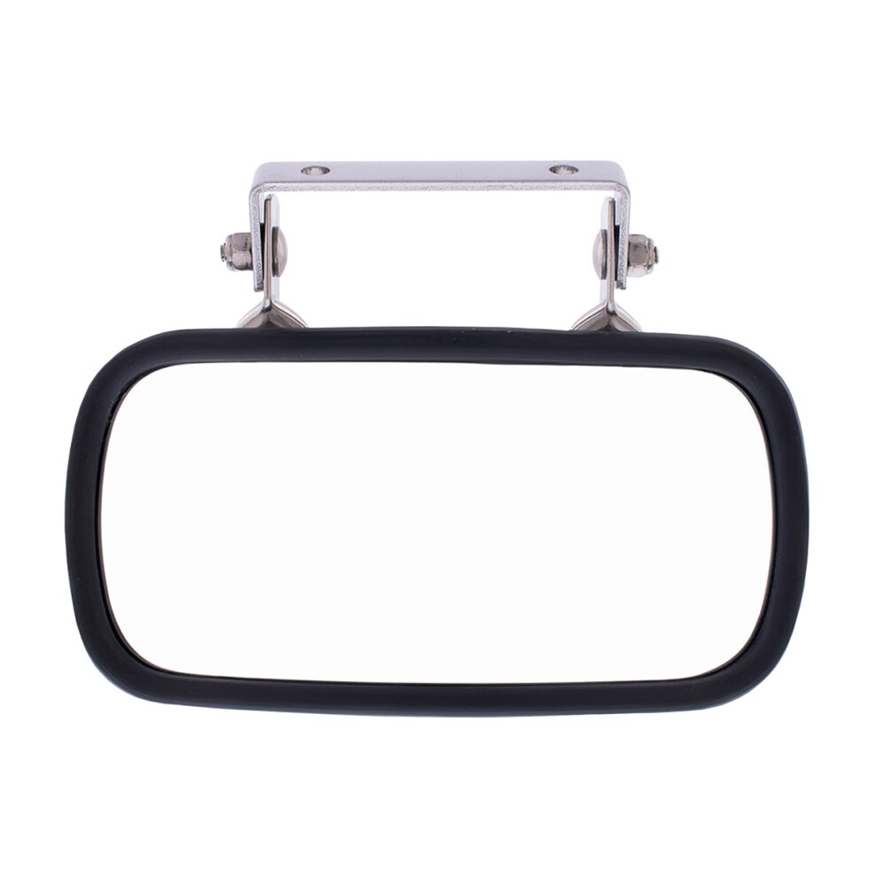 United Pacific 43001 Stainless Steel Rectangular Convex Mirror W/U-Bracket For Cars, Trucks, Boats, Tractors, Forklifts, Improves Visibility - 1 Unit 710270430017